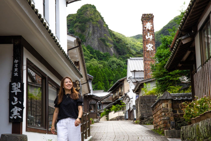 Nami walking in Okawachiyama Village, Saga prefecture.