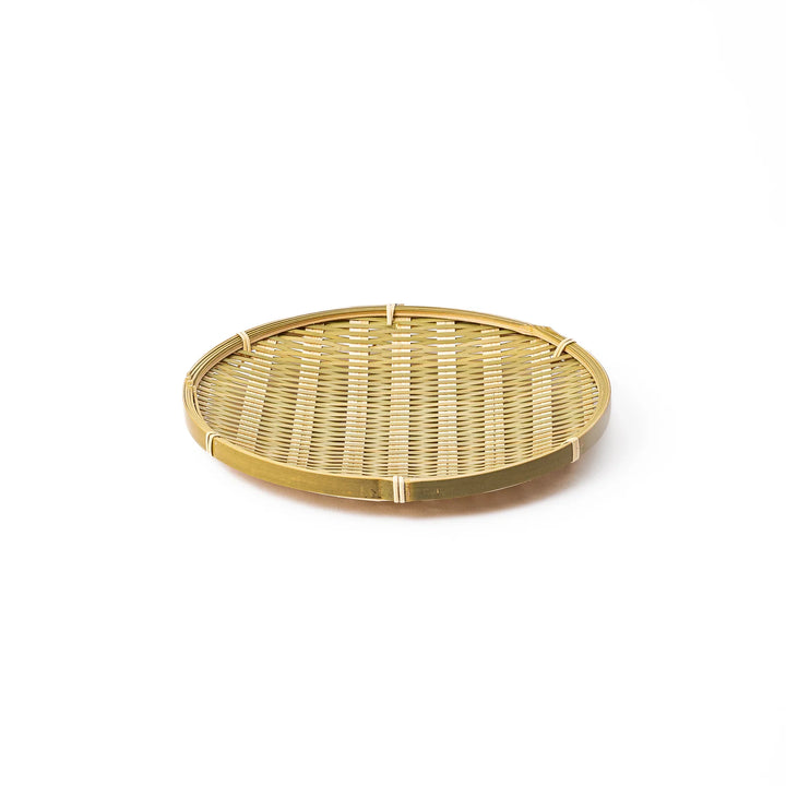 Small size traditional Japanese bamboo zaru strainer basket for elegant side dish plating and food preparation