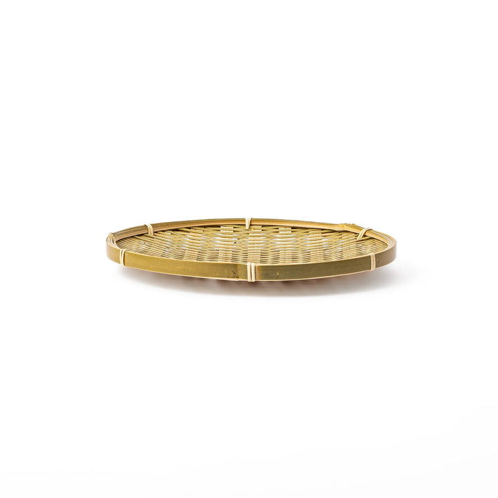 Small size traditional Japanese bamboo zaru strainer basket for elegant side dish plating and food preparation