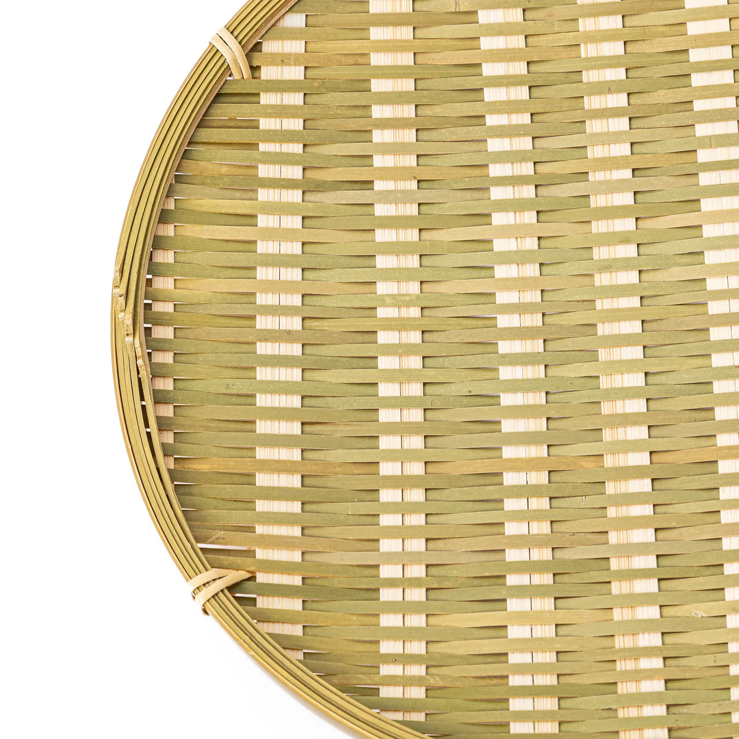 Small size traditional Japanese bamboo zaru strainer basket for elegant side dish plating and food preparation