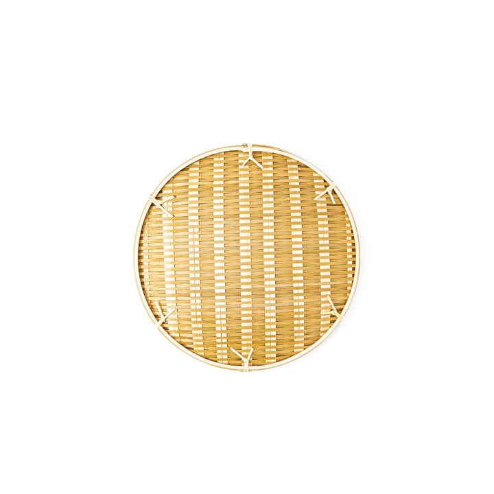 Small size traditional Japanese bamboo zaru strainer basket for elegant side dish plating and food preparation