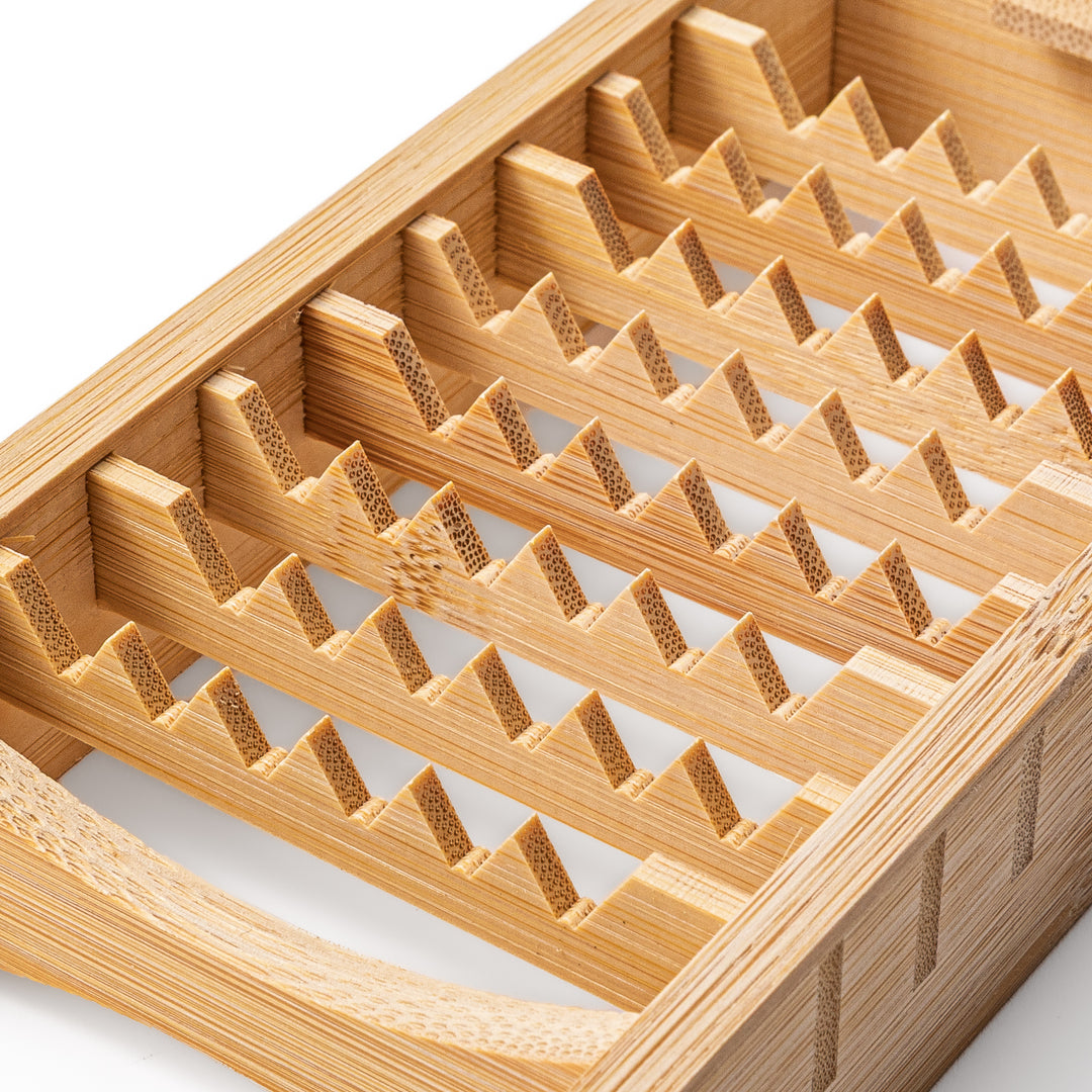 Traditional Japanese bamboo Oni Oroshi grater with coarse jagged teeth for grating daikon radish naturally