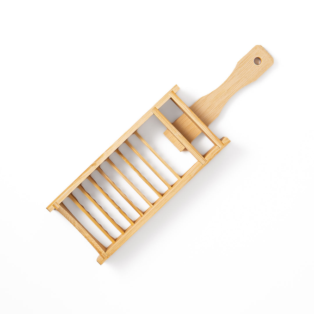 Traditional Japanese bamboo Oni Oroshi grater with coarse jagged teeth for grating daikon radish naturally