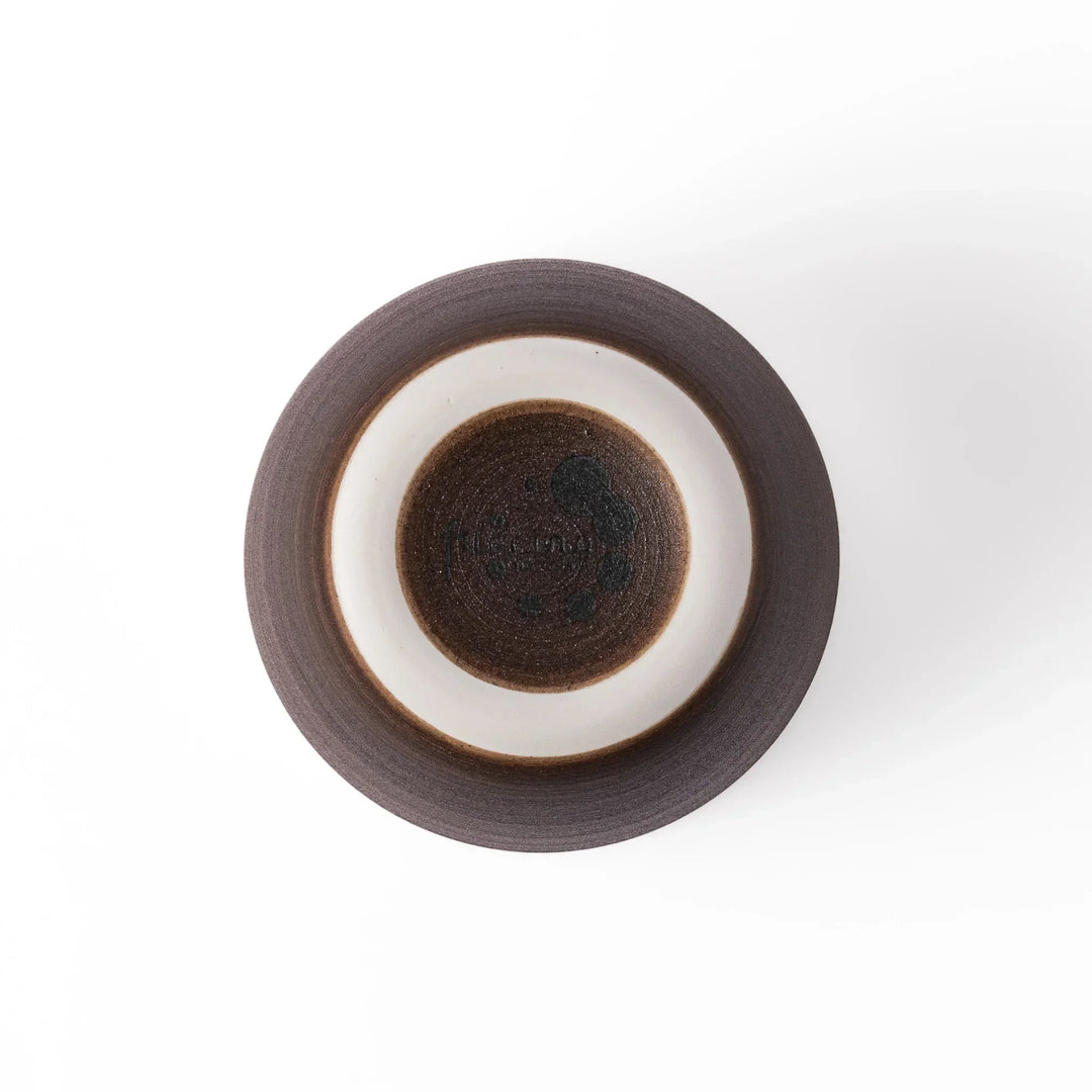 Two-tone tea cup with ivory rim and dark brown base, perfect for warm drinks and daily comfort.