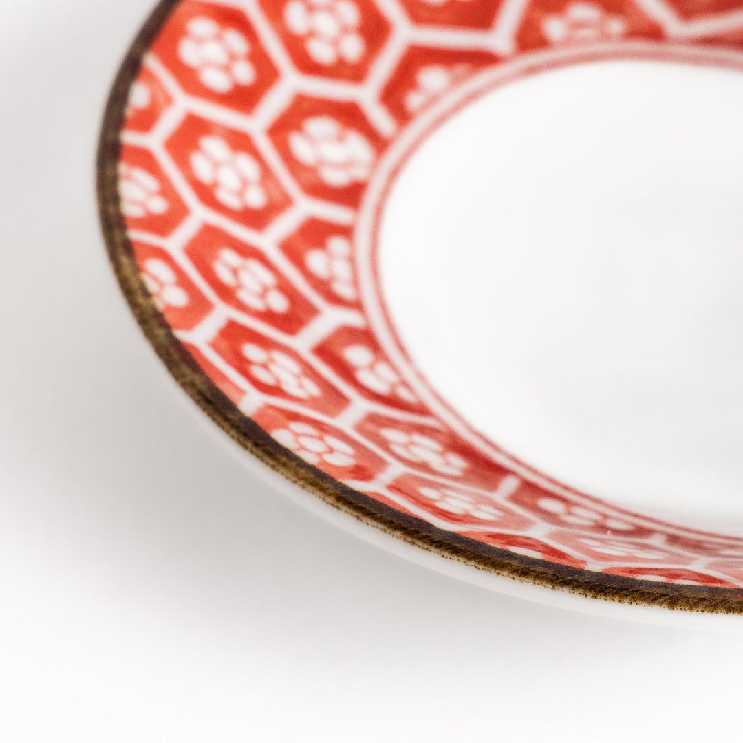 Small dinosaur pattern sauce plate with Japanese geometric motif for a playful dining table accent.