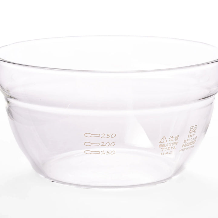 Set of three HARIO heat resistant glass prep bowls with pour spouts, featuring versatile sizes for easy food preparation