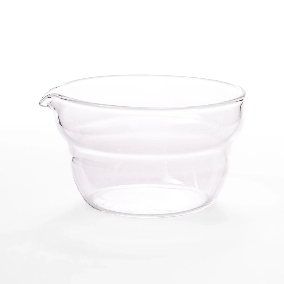 Set of three HARIO heat resistant glass prep bowls with pour spouts, featuring versatile sizes for easy food preparation