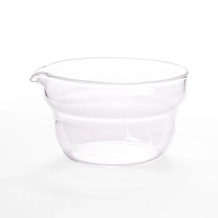 Set of three HARIO heat resistant glass prep bowls with pour spouts, featuring versatile sizes for easy food preparation