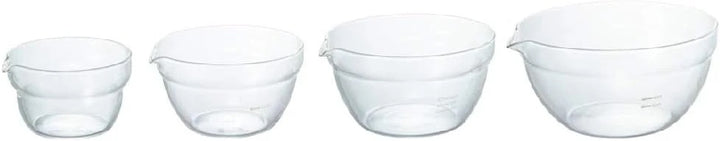 HARIO Heat-Resistant Glass Mixing Bowl Set with Pour Spouts (Set of 4)
