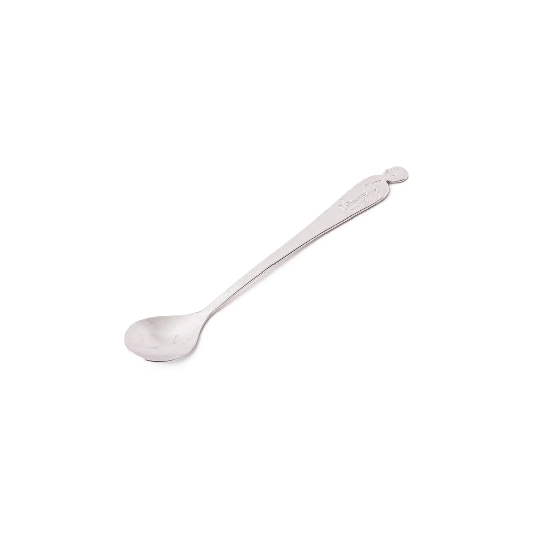 Cute Japanese kakigori spoon featuring flamingo design long handle stainless steel dessert spoon for shaved ice parfait