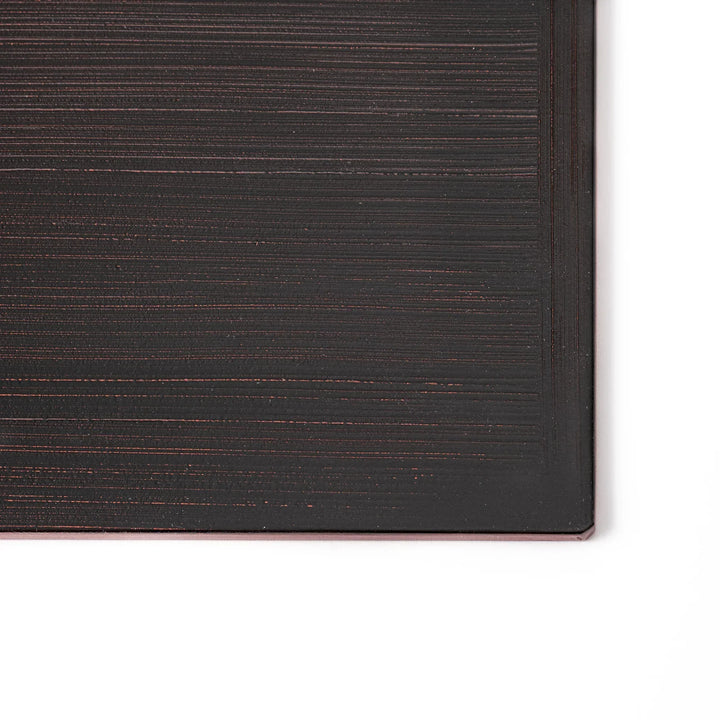 Reversible Japanese lacquer tray with red and black brush finish for elegant versatile serving use.