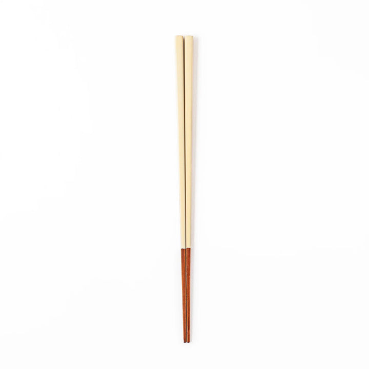 Pair of natural white Japanese traditional color bamboo chopsticks with fine tips for an elegant and precise dining experience