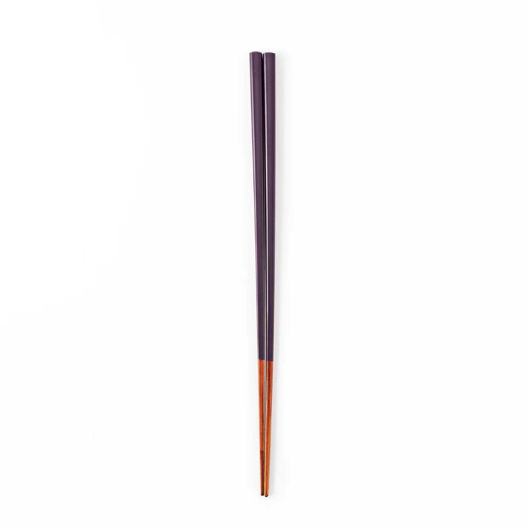 Pair of eggplant purple Japanese traditional color bamboo chopsticks with fine tips for an elegant and precise dining experience