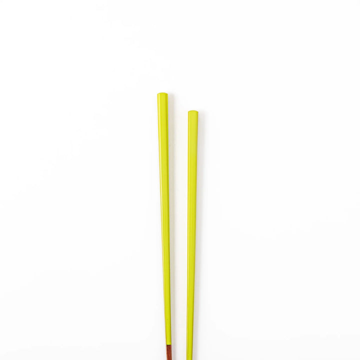 Pair of fresh leaf green Japanese traditional color bamboo chopsticks with fine tips for an elegant and precise dining experience