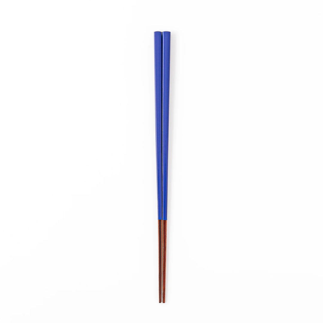 Pair of cobalt blue Japanese traditional color bamboo chopsticks with fine tips for an elegant and precise dining experience