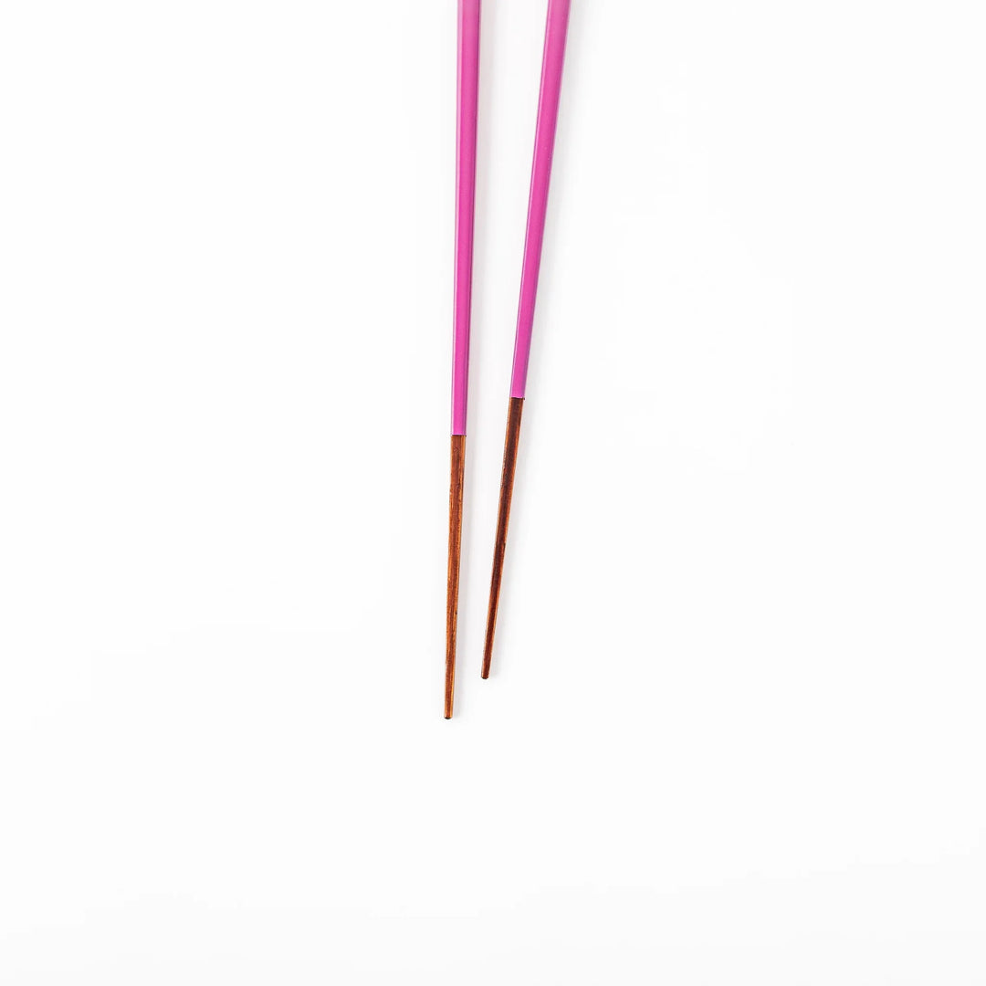 Pair of iris purple Japanese traditional color bamboo chopsticks with fine tips for an elegant and precise dining experience