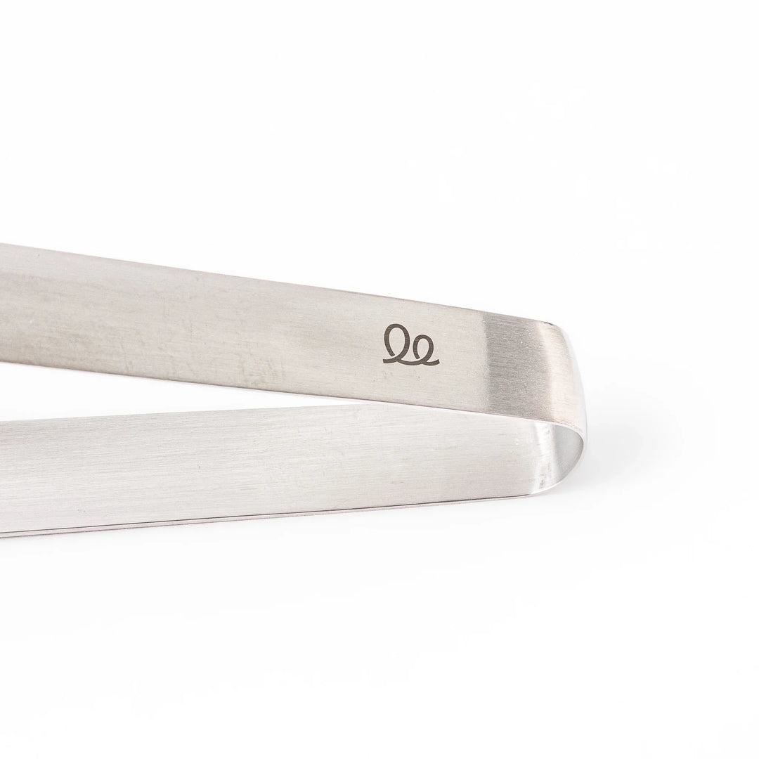 Japanese stainless steel toast and pastry serving tongs with brushed finish and ergonomic curved design for precise grip