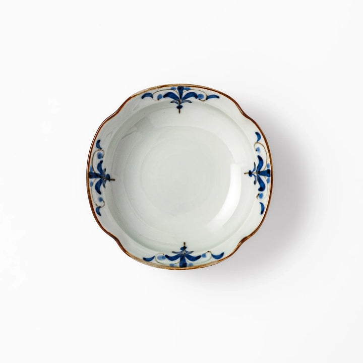 Floral Leaves Curved Rim Cereal Bowl