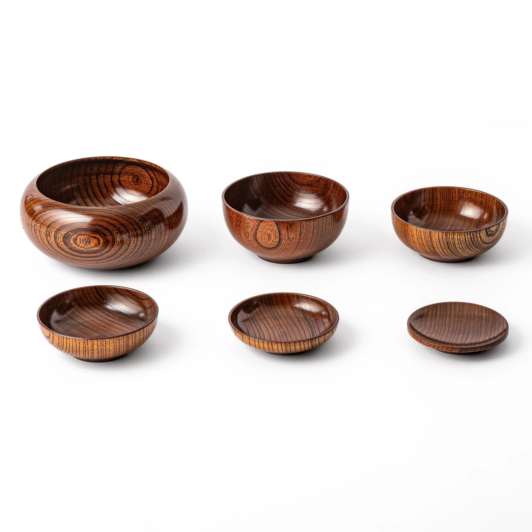 traditional japanese zelkova wood oryoki bowls lacquerware tableware set for zen buddhist monks mindful eating ritual