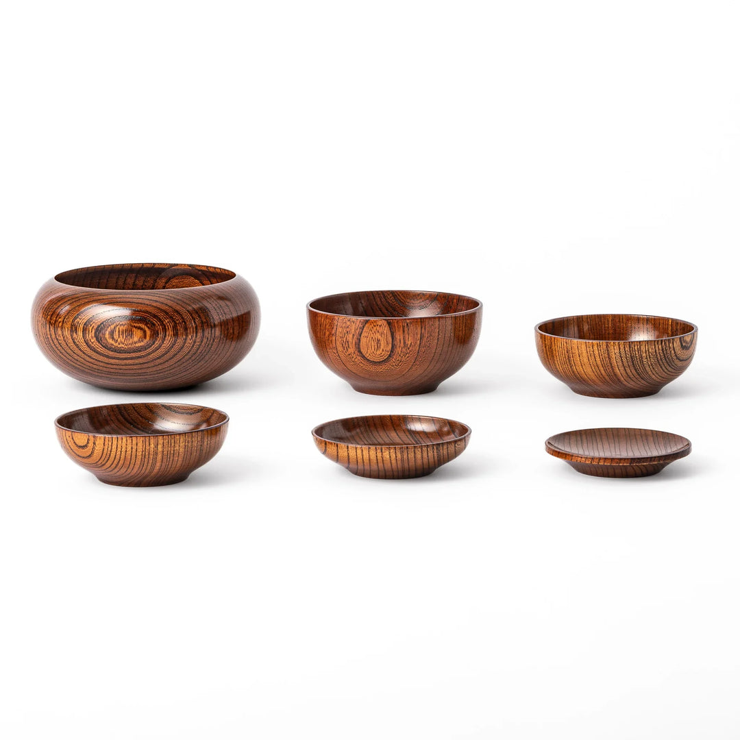 traditional japanese zelkova wood oryoki bowls lacquerware tableware set for zen buddhist monks mindful eating ritual