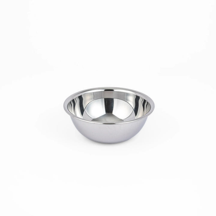 Japanese stainless steel mixing bowl and mesh strainer set, featuring an extra small colander for kitchen prep