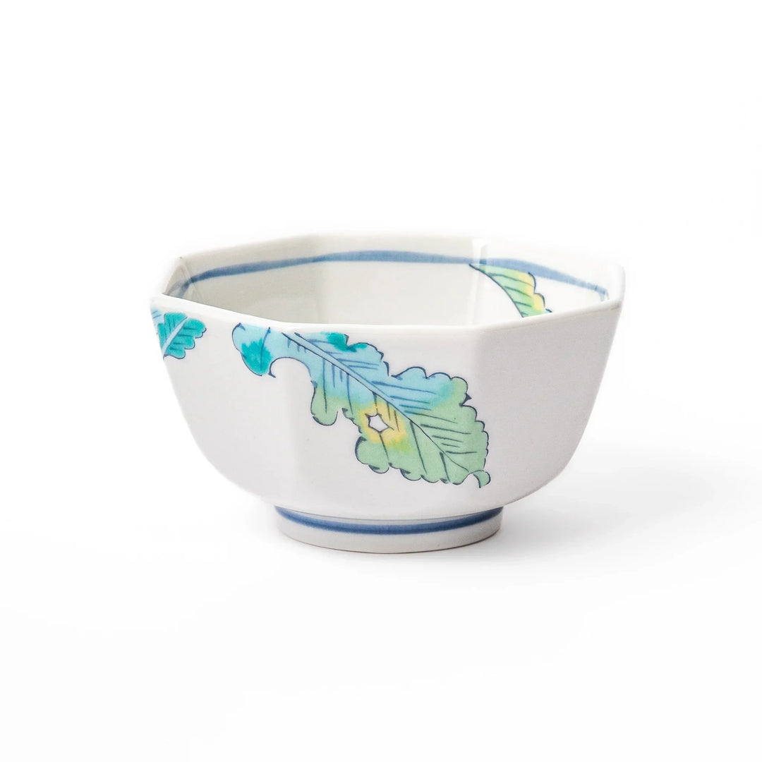 Japanese porcelain dessert bowl with a hand painted red turnip motif on a white body