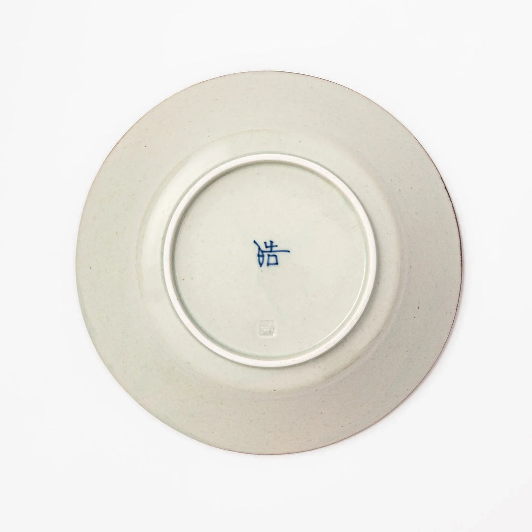 Japanese ceramic pasta bowl with rustic diamond weave pattern, earthy brown rim, and textured design for modern dining