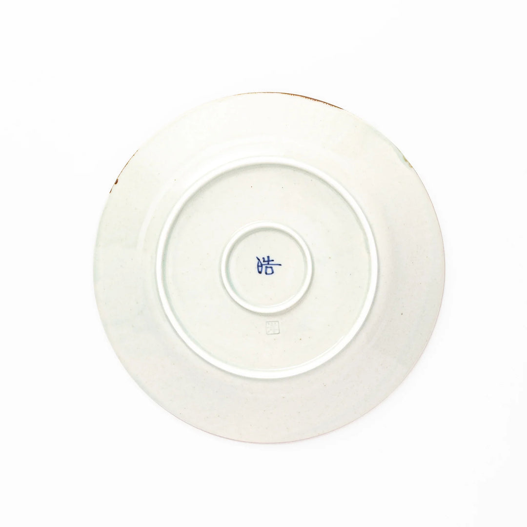 Rustic diamond weave ceramic salad plate in off white glaze