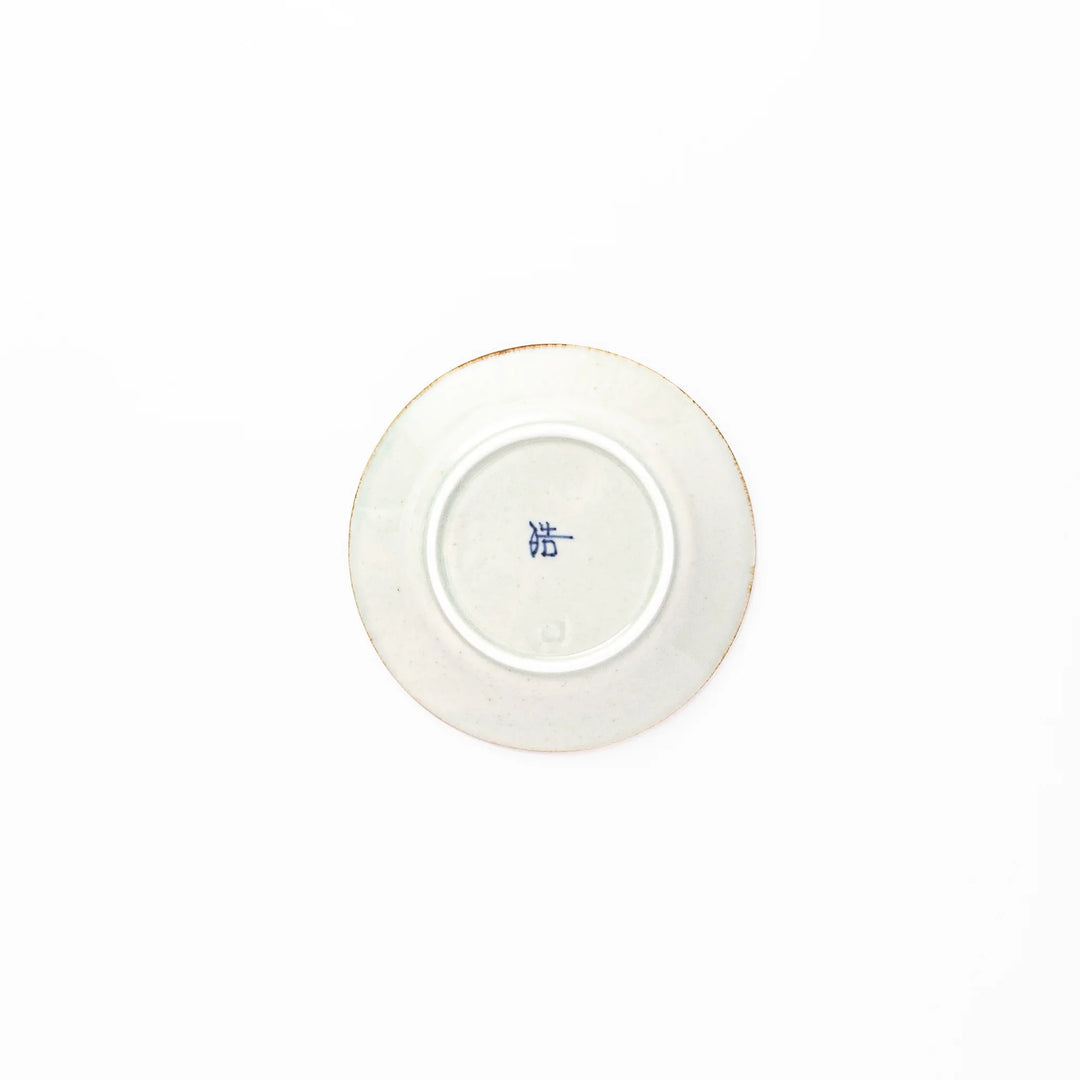 Rustic diamond weave ceramic sauce dish in off white glaze