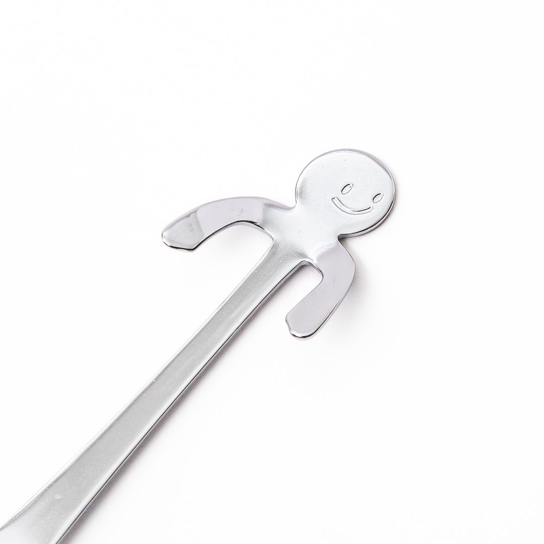 Cute smile face boy mug clip spoon unique stainless steel hanging teaspoon and beverage stirrer kitchen utensil