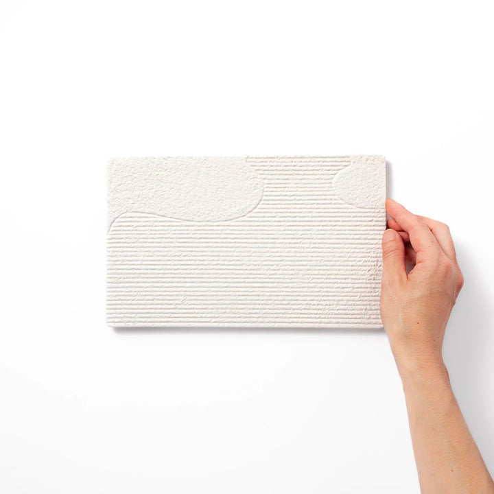 White Japanese ceramic dinner plate with ridged texture and matte gloss contrast for refined elegant dining.