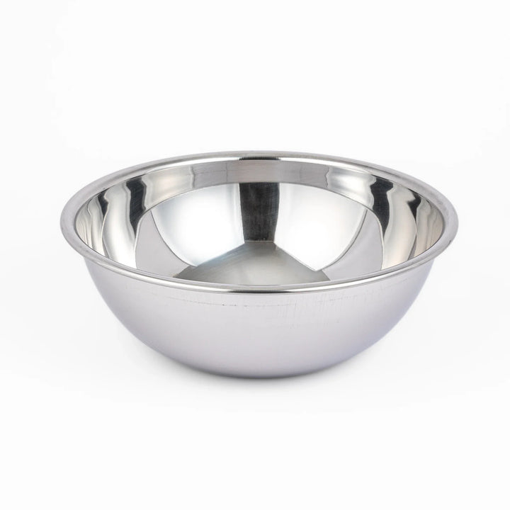 Japanese stainless steel mixing bowl and mesh strainer set, featuring an extra large colander for kitchen prep