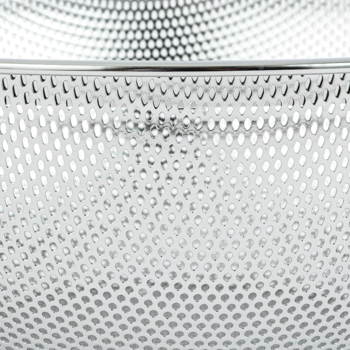 Japanese stainless steel mixing bowl and mesh strainer set, featuring an extra large colander for kitchen prep