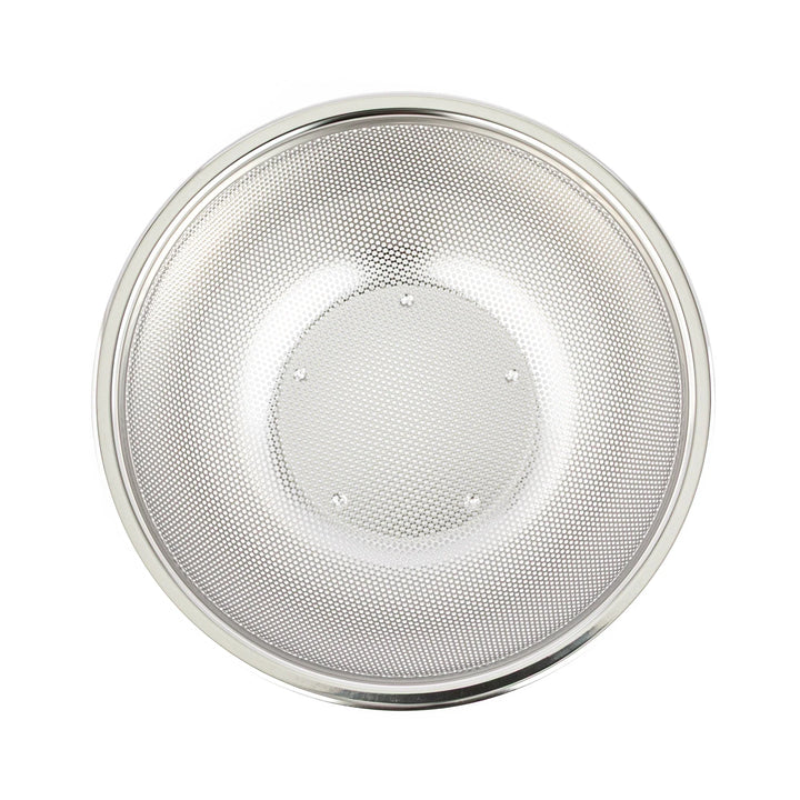 Japanese stainless steel mixing bowl and mesh strainer set, featuring an extra large colander for kitchen prep