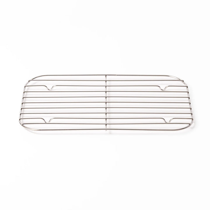 Large Japanese stainless steel prep tray wire rack, a spacious cooling grate perfect for tempura and oil draining