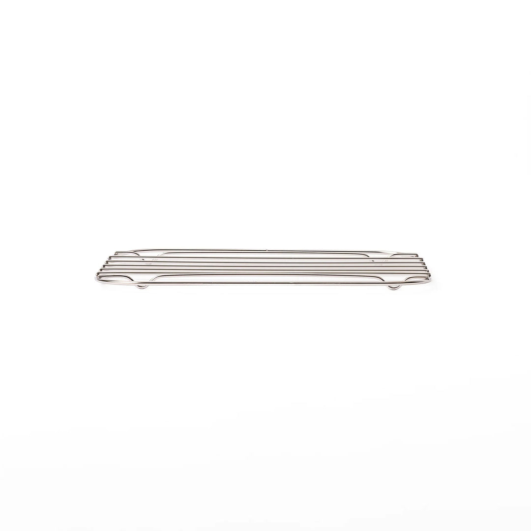 Small Japanese stainless steel prep tray wire rack, a durable cooling grate perfect for tempura and oil draining