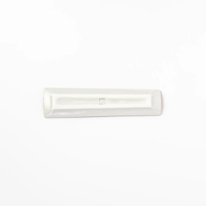 Japanese porcelain chopstick rest with whimsical France design featuring Eiffel Tower, Arc de Triomphe, and colorful trees