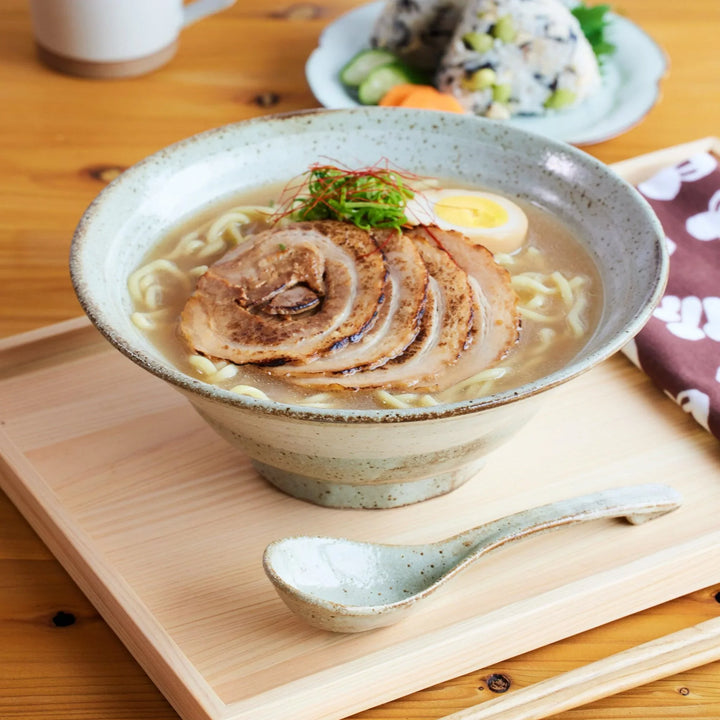 Ash Glazed Ramen Bowl and Spoon Set