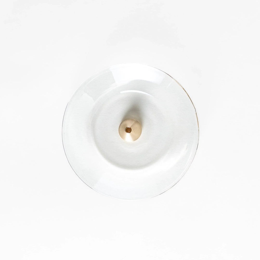 Modern glass Incense Holder with brass accent, a stylish way to enjoy your favorite scents.