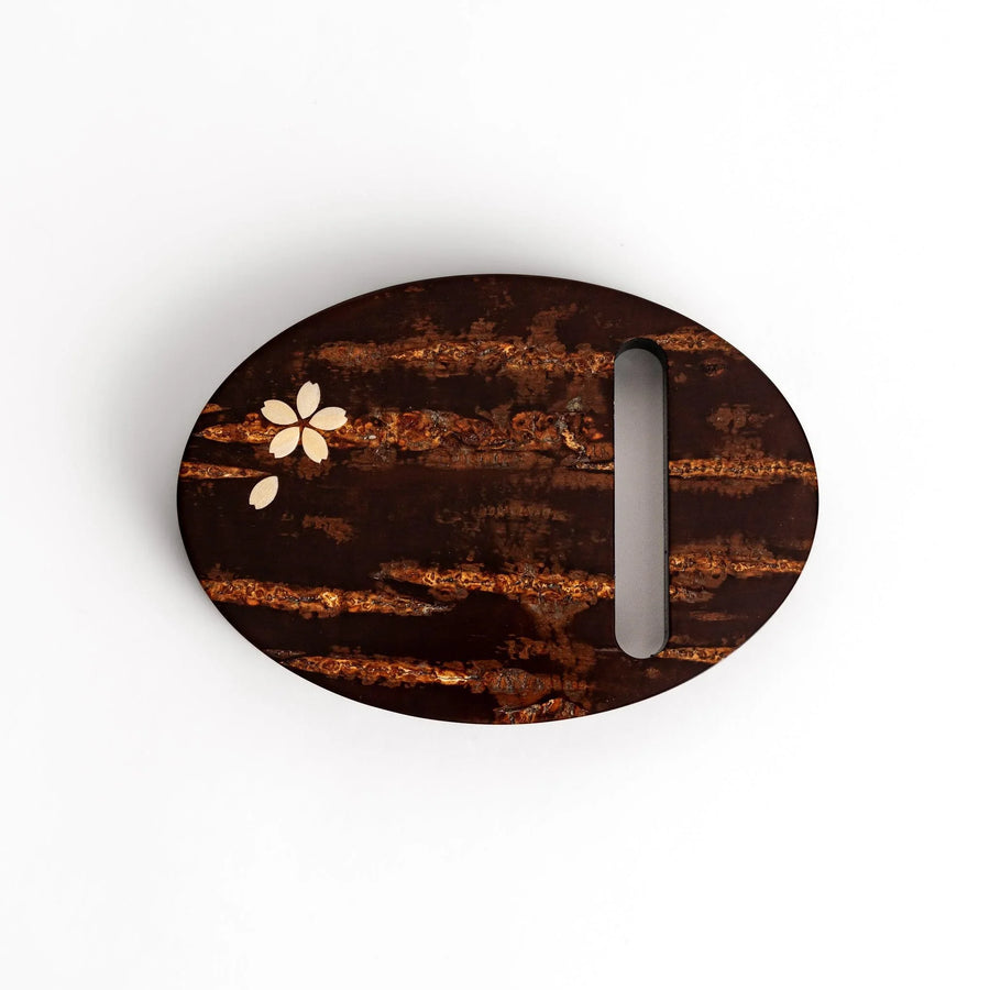 Cherry bark tea caddy and scoop set highlighting natural bark beauty perfect for storing loose leaf tea.