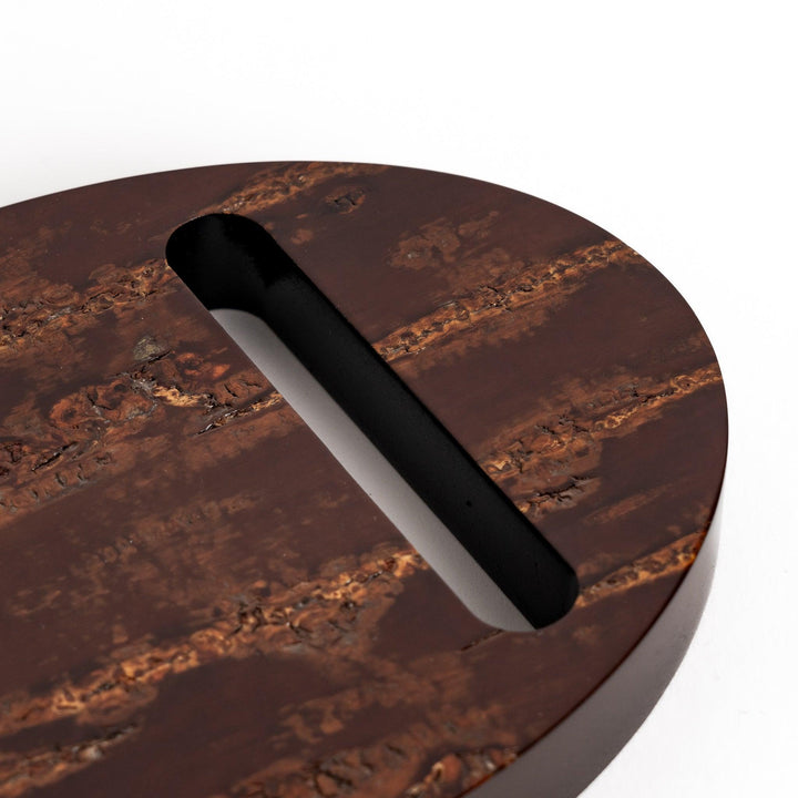 Cherry bark tea caddy and scoop set highlighting natural bark beauty perfect for storing loose leaf tea.