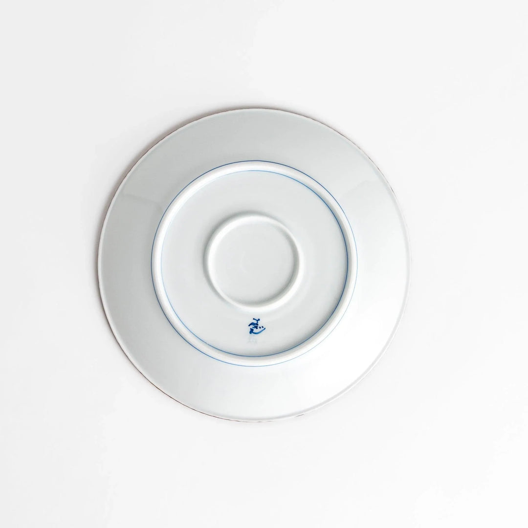 Elegant ceramic salad plate featuring a classic blue and white pattern, adding a touch of sophistication to your table.