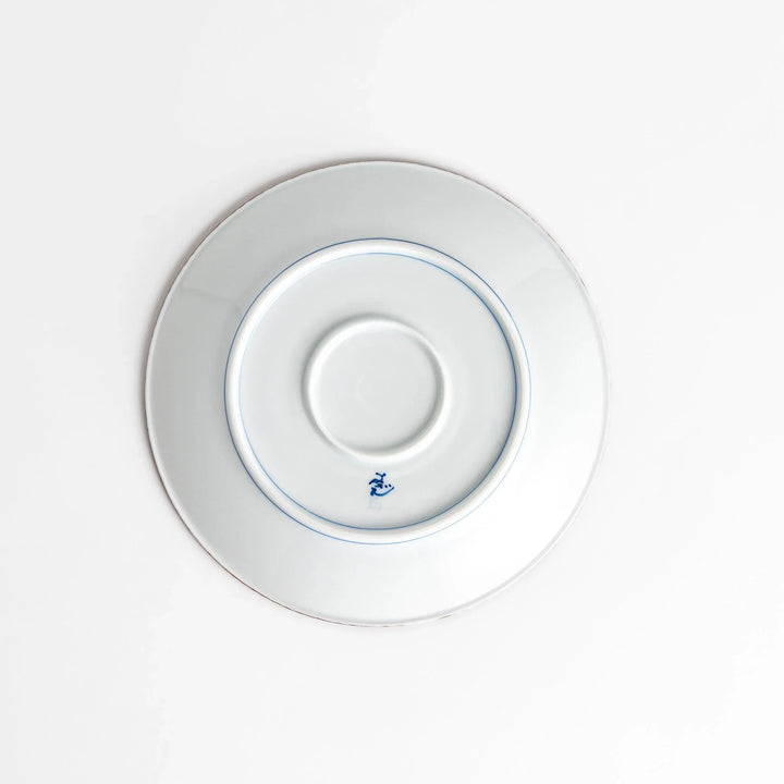 Elegant ceramic salad plate featuring a classic blue and white pattern, adding a touch of sophistication to your table.