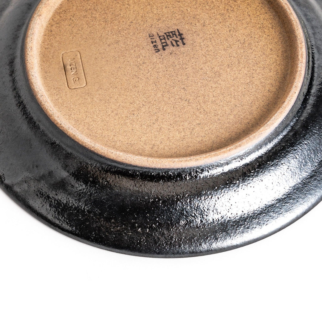 Color Harmony dessert plate featuring glossy multicolor design in blue red green yellow white and black for vibrant dining.