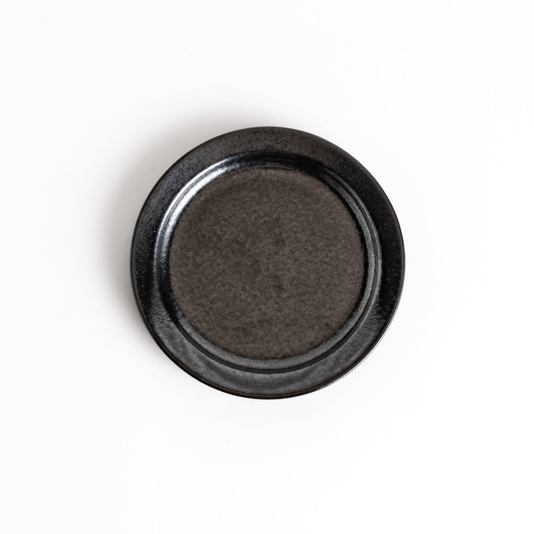 Color Harmony dessert plate featuring glossy multicolor design in blue red green yellow white and black for vibrant dining.