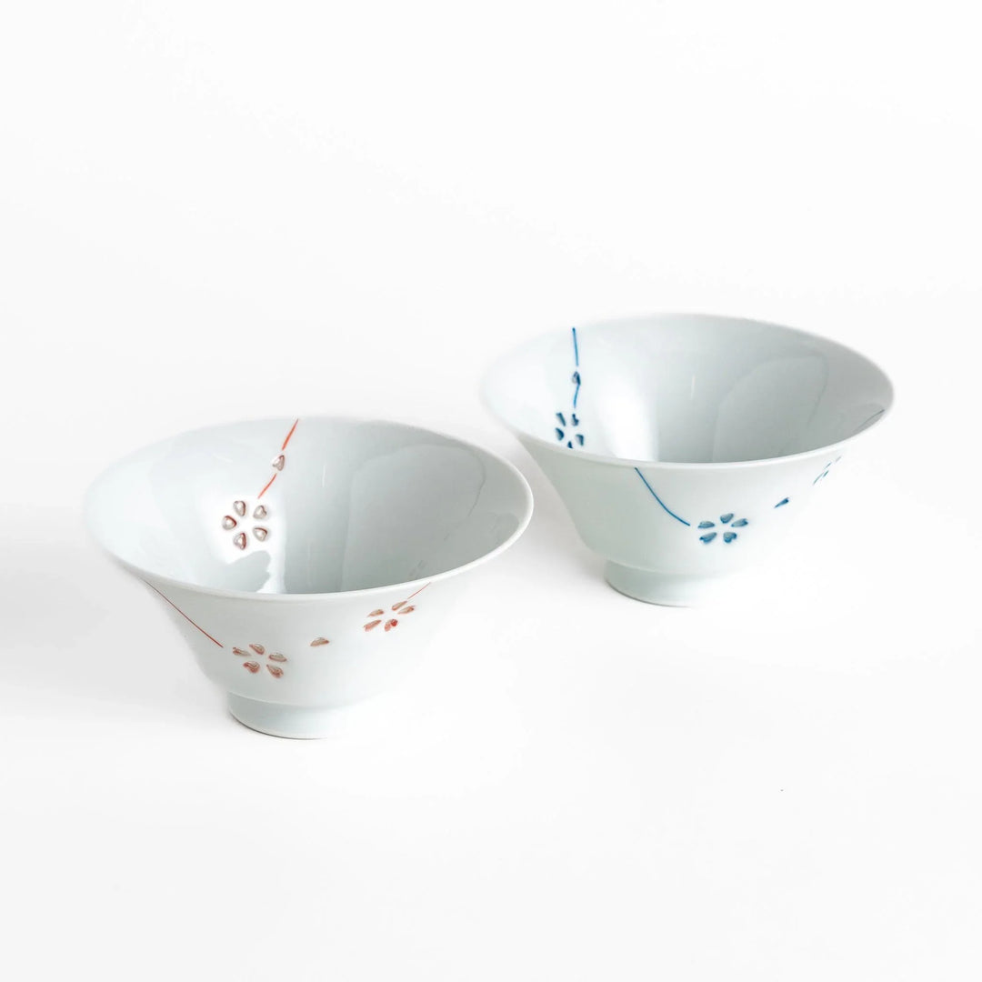Petal crystal rice bowl with floral designs on white porcelain ideal for serving rice with elegance.