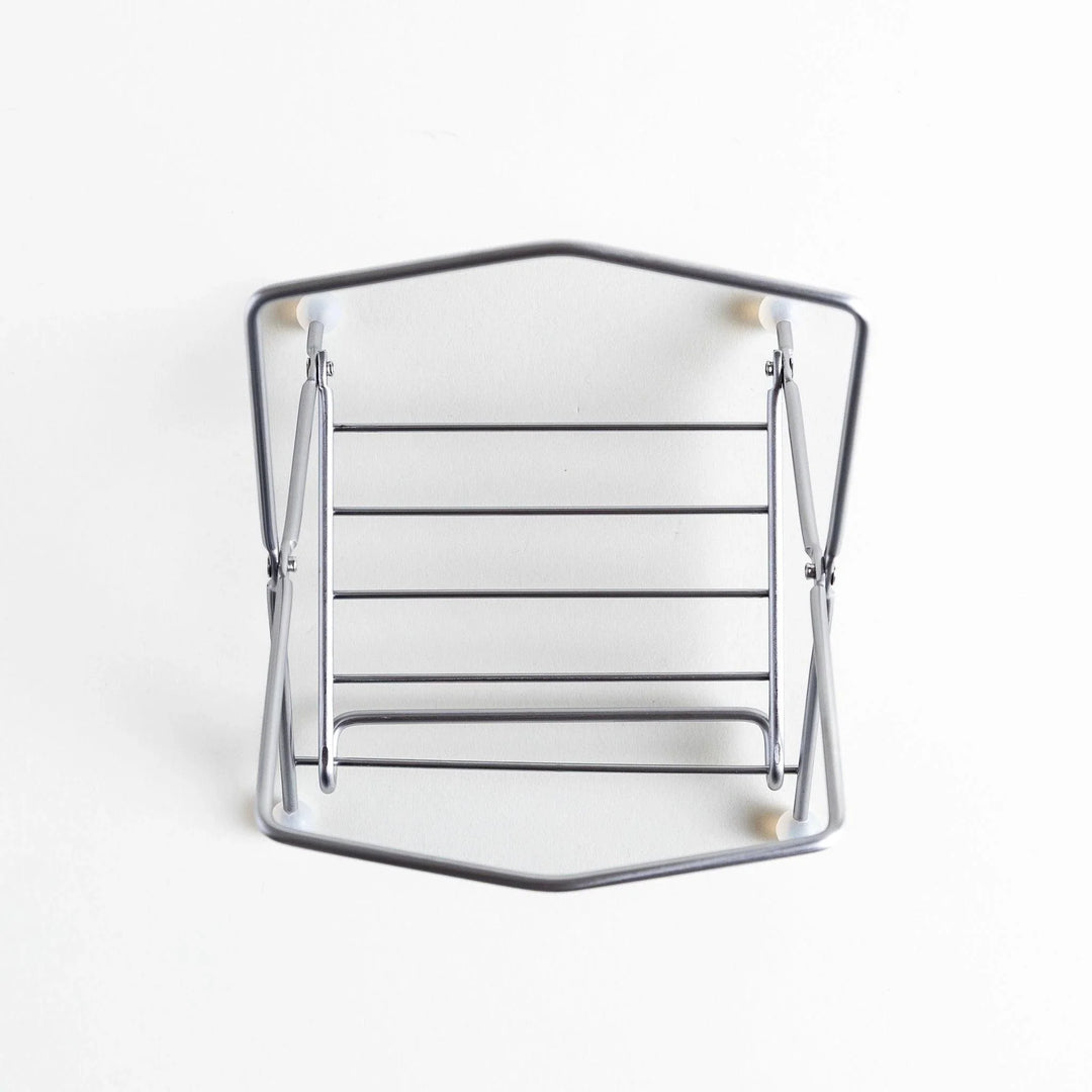 Top view of the stainless steel compost holder frame, highlighting the simple yet sturdy structure.