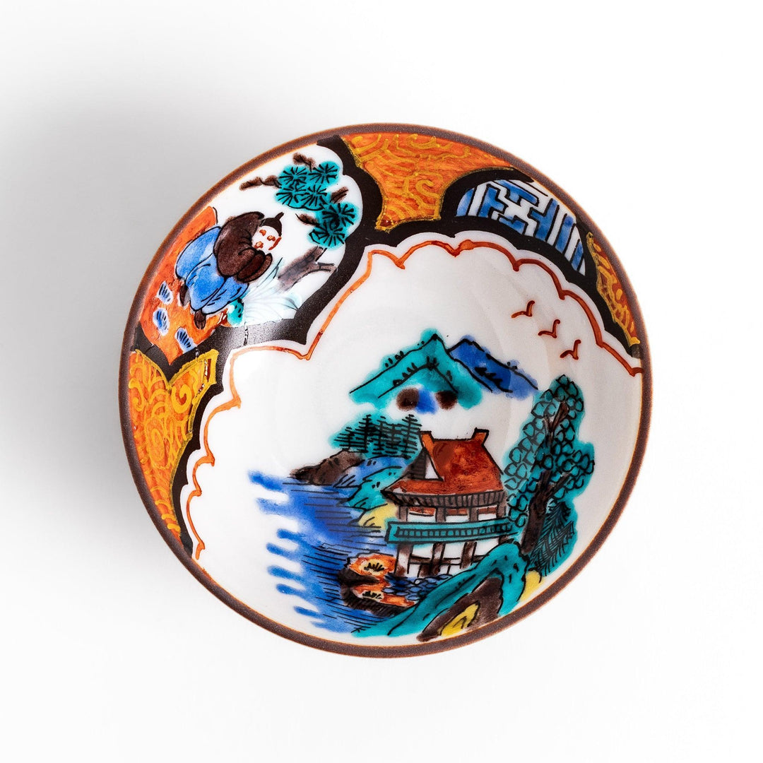 Elegant ceramic mug with vibrant floral gold and pastel design adding sophistication to daily use.