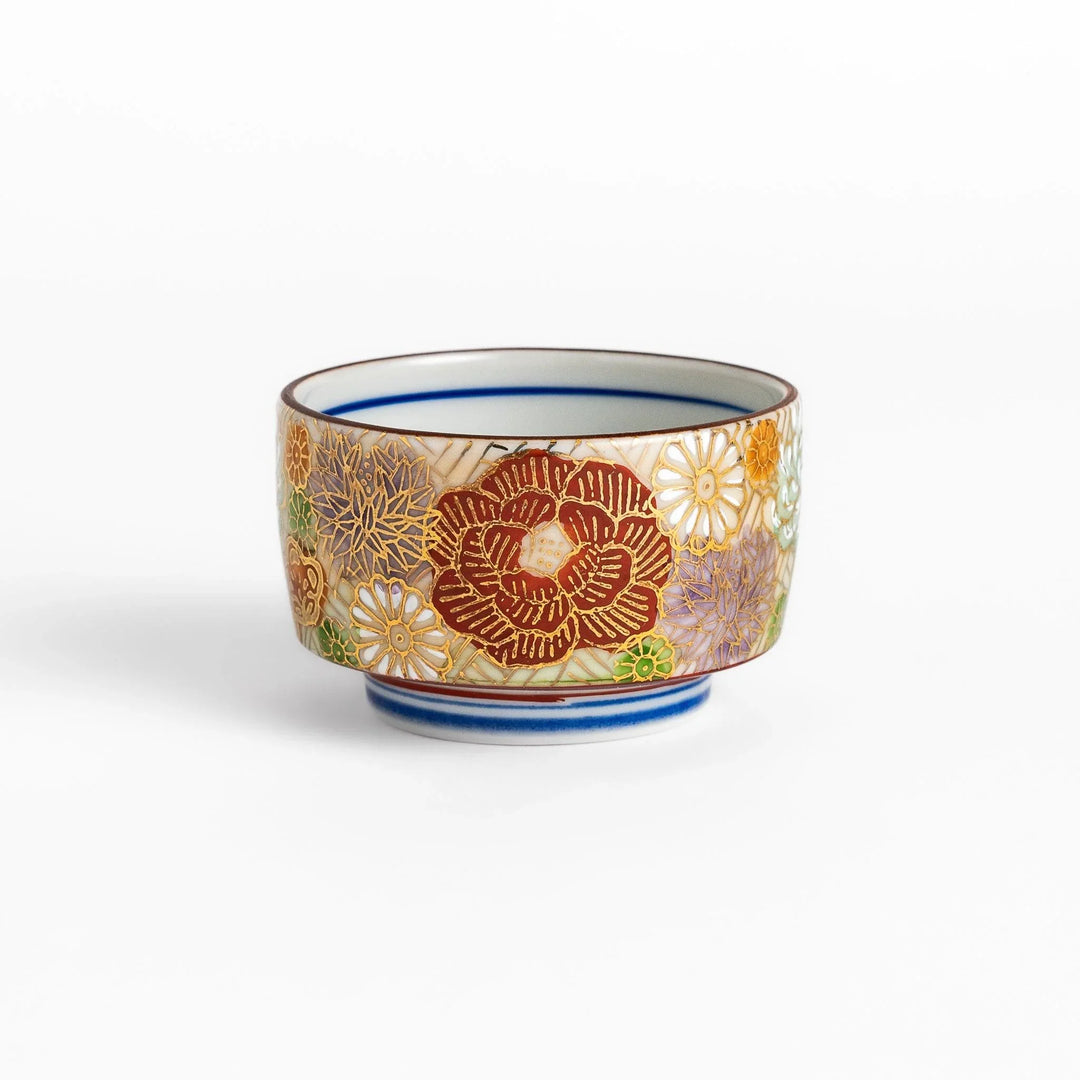 Stunning Sake Cup with a delicate floral pattern, ideal for serving sake in traditional Japanese style.