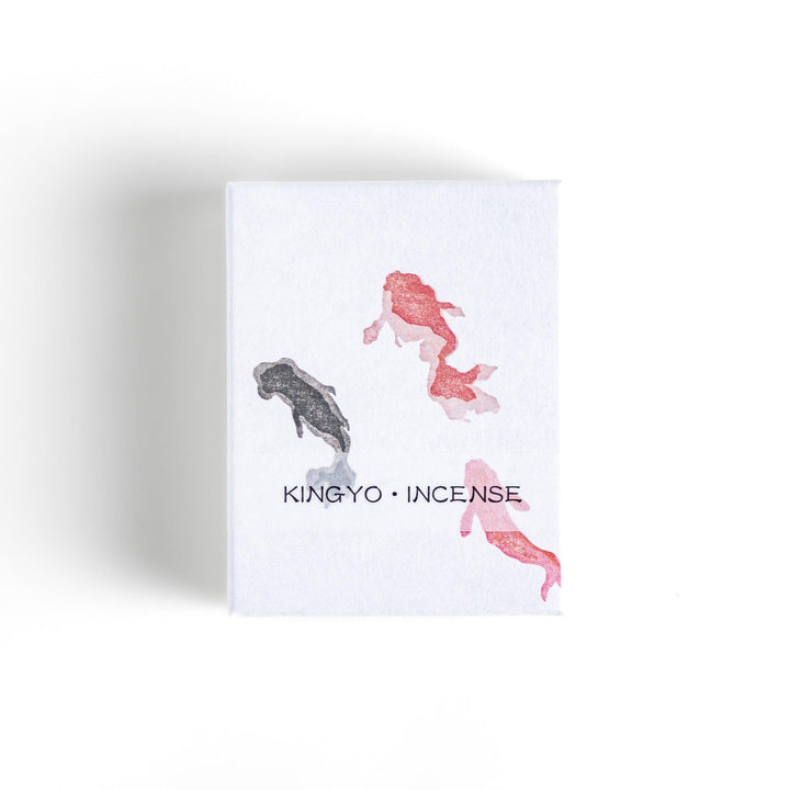 Incense with deep purple sticks in a goldfish design box offering a tranquil refreshing fragrance inspired by summer.